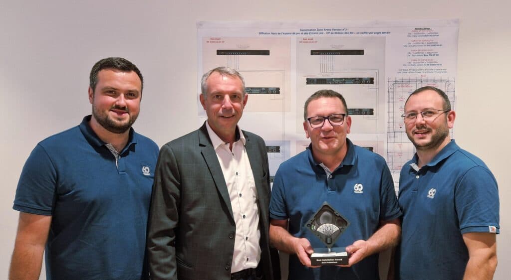 Jérôme, Edouard Judlin (directeur des ventes Bose Pro France), Pierrick et Edouard